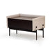 Modern Italian Luxury Stainless Steel Saddle Leather Rectangular Nightstand Table