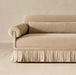 Elegant Purple Velvet Pleated Skirt Daybed Sofa with Tassels
