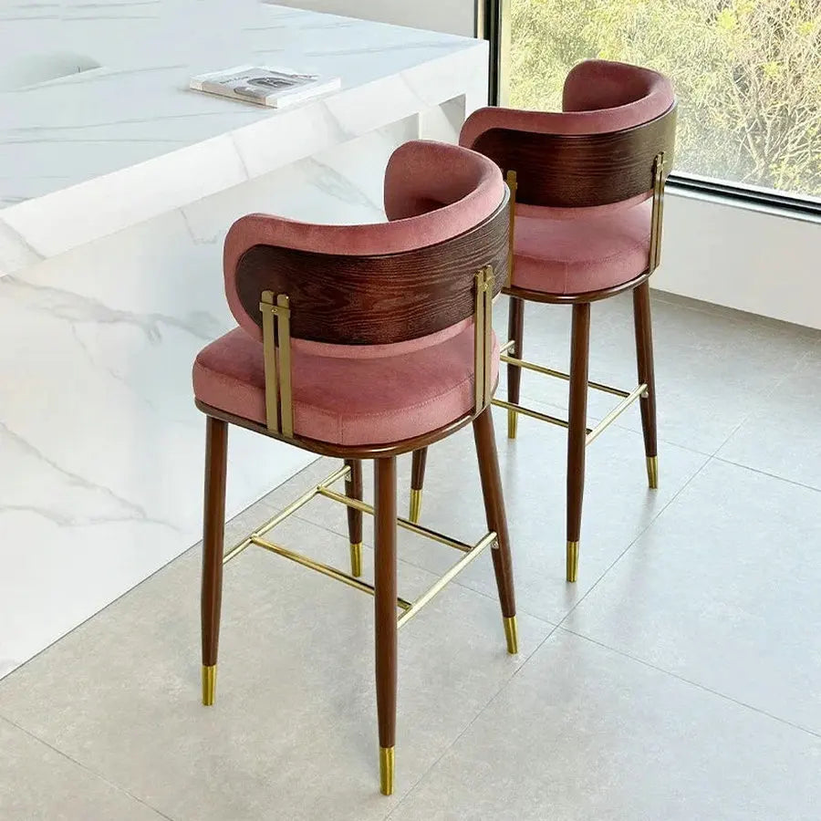 Luxurious Nordic Modern Wooden Bar Stool for Kitchen & Commercial Spaces