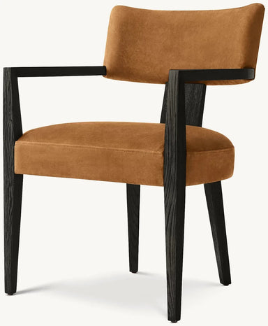 Modern Luxury Customizable Wood Dining Armchair with Oak Veneers