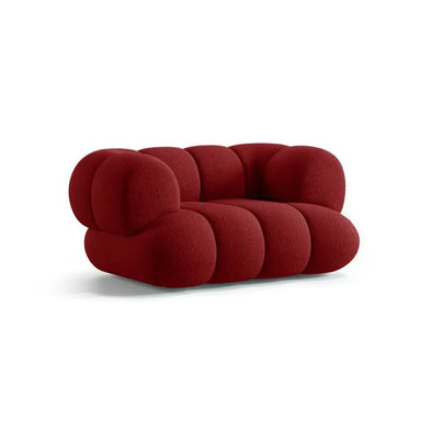 Elegant Boucle Velvet Single Sofa: Modern Designer Living Room Chesterfield Couch