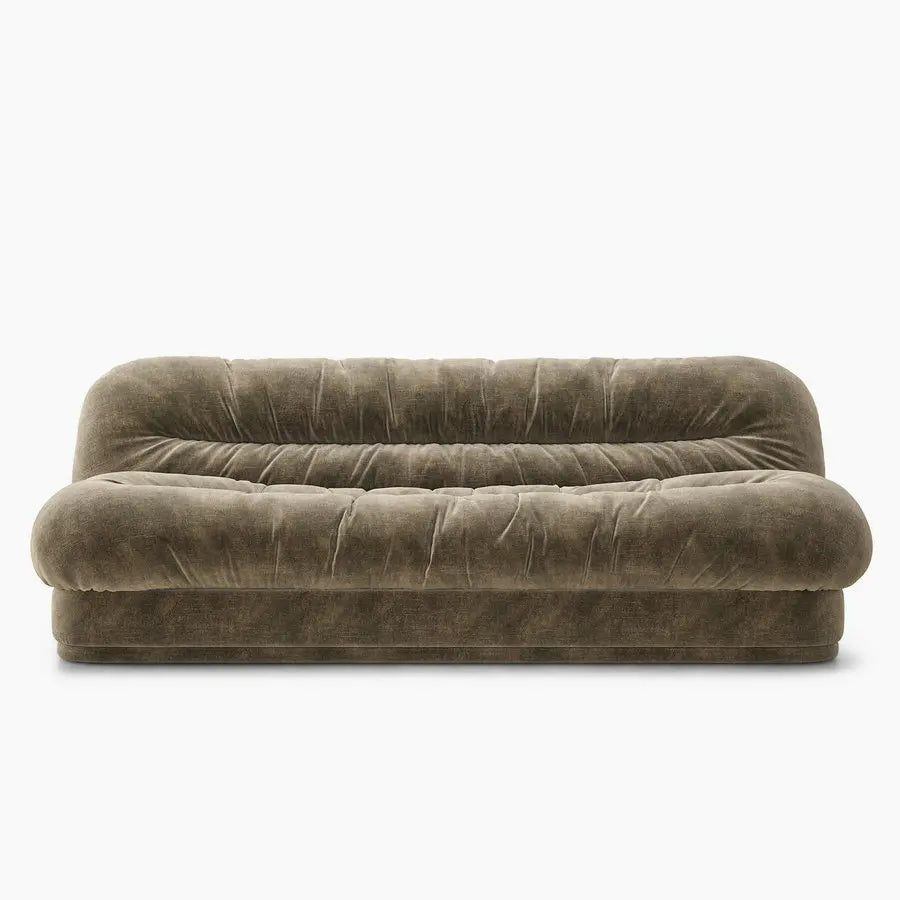 Elegant Italian Style 3-Seater Chenille Cloud Sofa, Soft Beige Living Room Couch