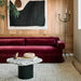 Elegant Purple Velvet Pleated Skirt Daybed Sofa with Tassels