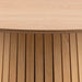 Modern Round Oak Wood Dining Table, Slatted Base, Event Ready, Natural Color