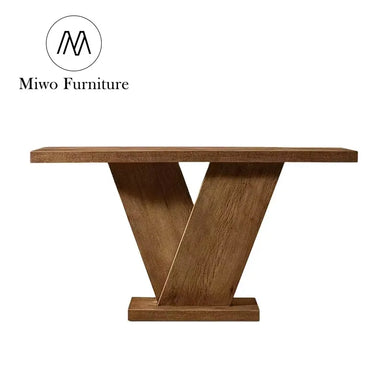 Antique Brown Solid Wood Luxury Villa Entrance Console Table