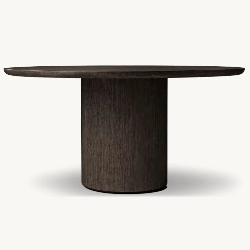 Elegant Modern Round Dining Table Durable Solid Wood Veneer Customizable Sizes