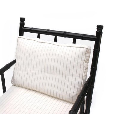Elegant Bamboo Style Black Frame Lounge Chair with Plush Upholstered Cushions