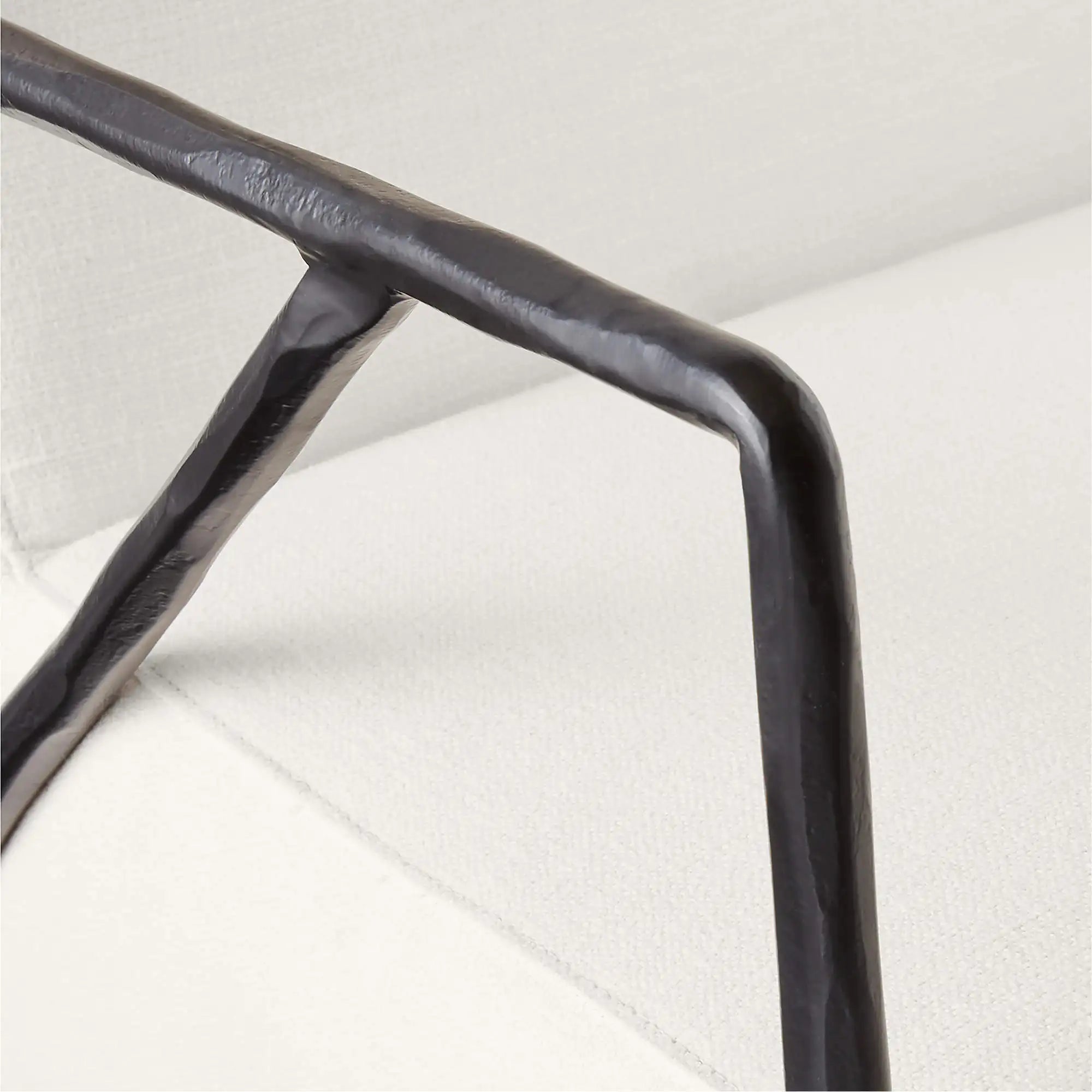 Modern White Occasional Chair Forged Metal Frame Living Room Accent