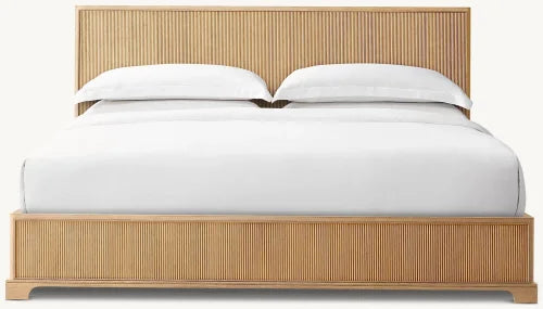 Luxury Modern Wooden Panel Bed Frame: King, Queen, Cal King Sizes