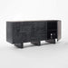 Modern Black Cerused Oak Wood Media Credenza Sideboard TV Console Cabinet