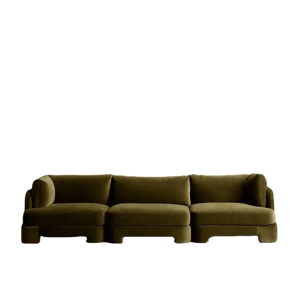 Luxurious Green Velvet Sofa Set: Modern Design, Comfortable Living Room Furniture