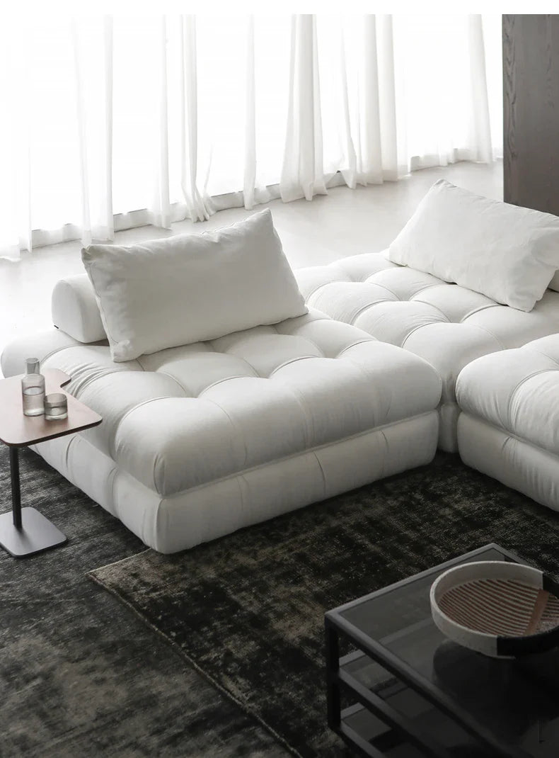 Plush Modern Sectional Cloud Sofa Boucle Fabric Customizable Nordic Design