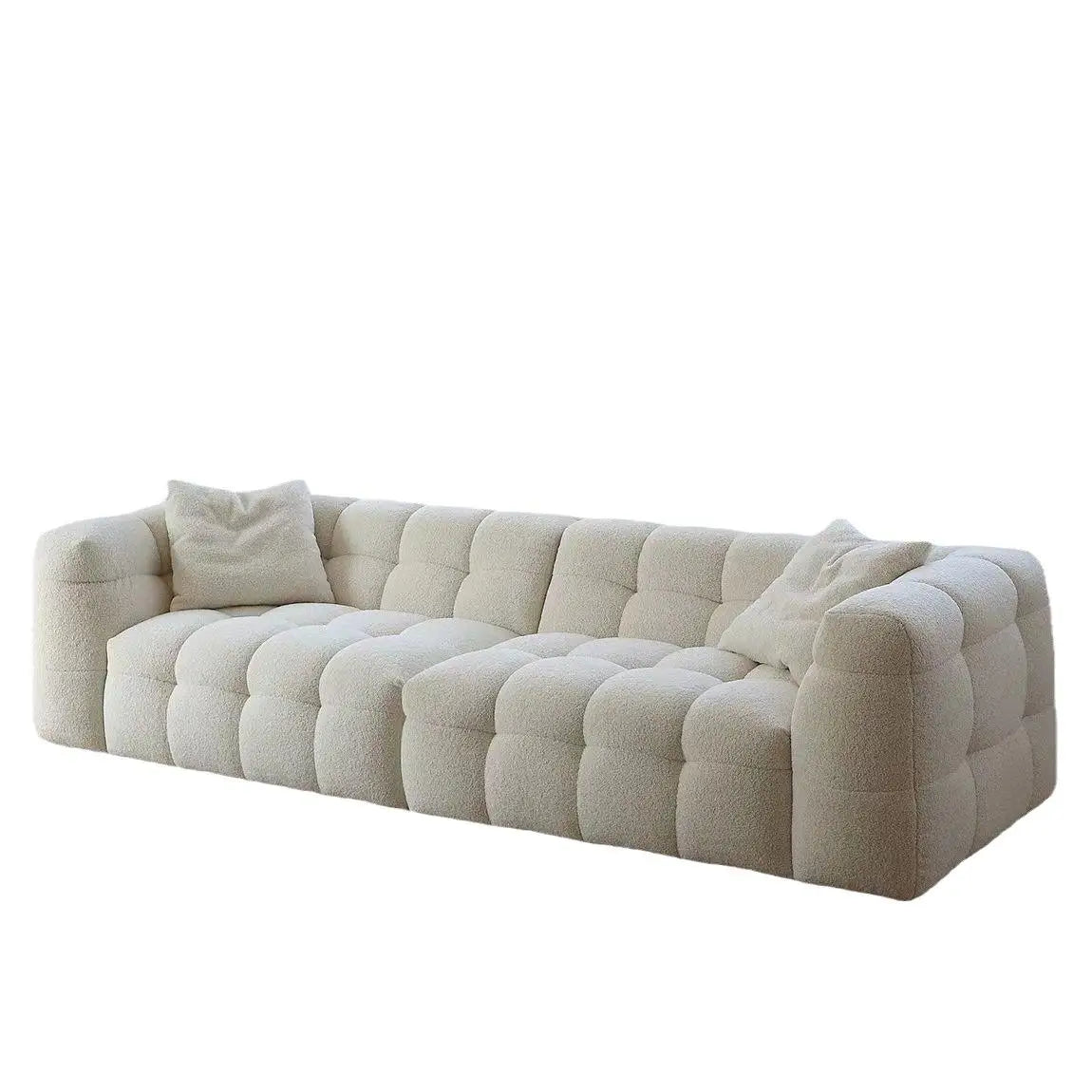 Plush Modern French Scandinavian Boucle Modular Sectional Living Room Sofa