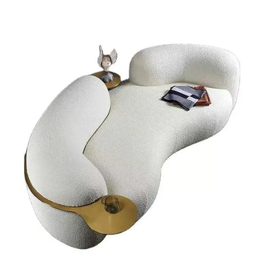 Elegant Nordic Curved Boucle Fabric Sofa: Luxurious Living Room Couch