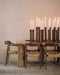 Durable Solid Oak Wood Low Back Arm Dining Chair with Woven Rush Seat