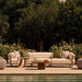 Modern Aluminum Alloy Outdoor Sofa Chaise with Plush Fabric Cushions for Home & Hotel