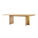 Modern Natural Oak 10-Seater Dining Table with Elegant Gold Metal Legs