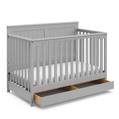 Premium 5-in-1 Convertible Baby Crib with Full-Size Nursery Storage Drawer