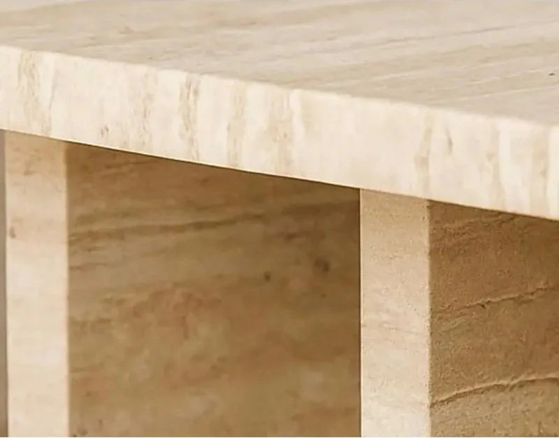 Elegant Natural Travertine Coffee Table for Modern Living Spaces, Unique Stone Design
