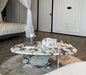 TOSTONE Elegant Natural Calacatta Viola Marble Oval Waterproof Coffee Table