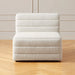 Modern Luxury Boucle Armless Accent Chair, Solid Wood Living Room Sofa