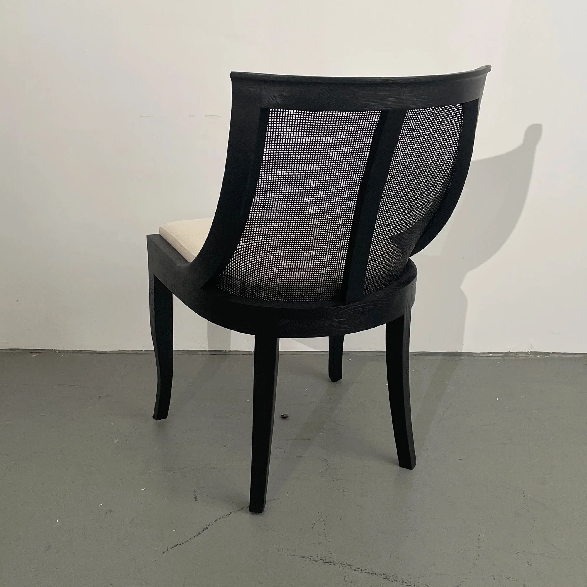 Elegant French Solid Oak Dining Chair with Rattan Cane Back for Wedding & Home