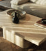Elegant Italian Minimalist Beige Travertine Square Coffee Table for Luxury Living Room