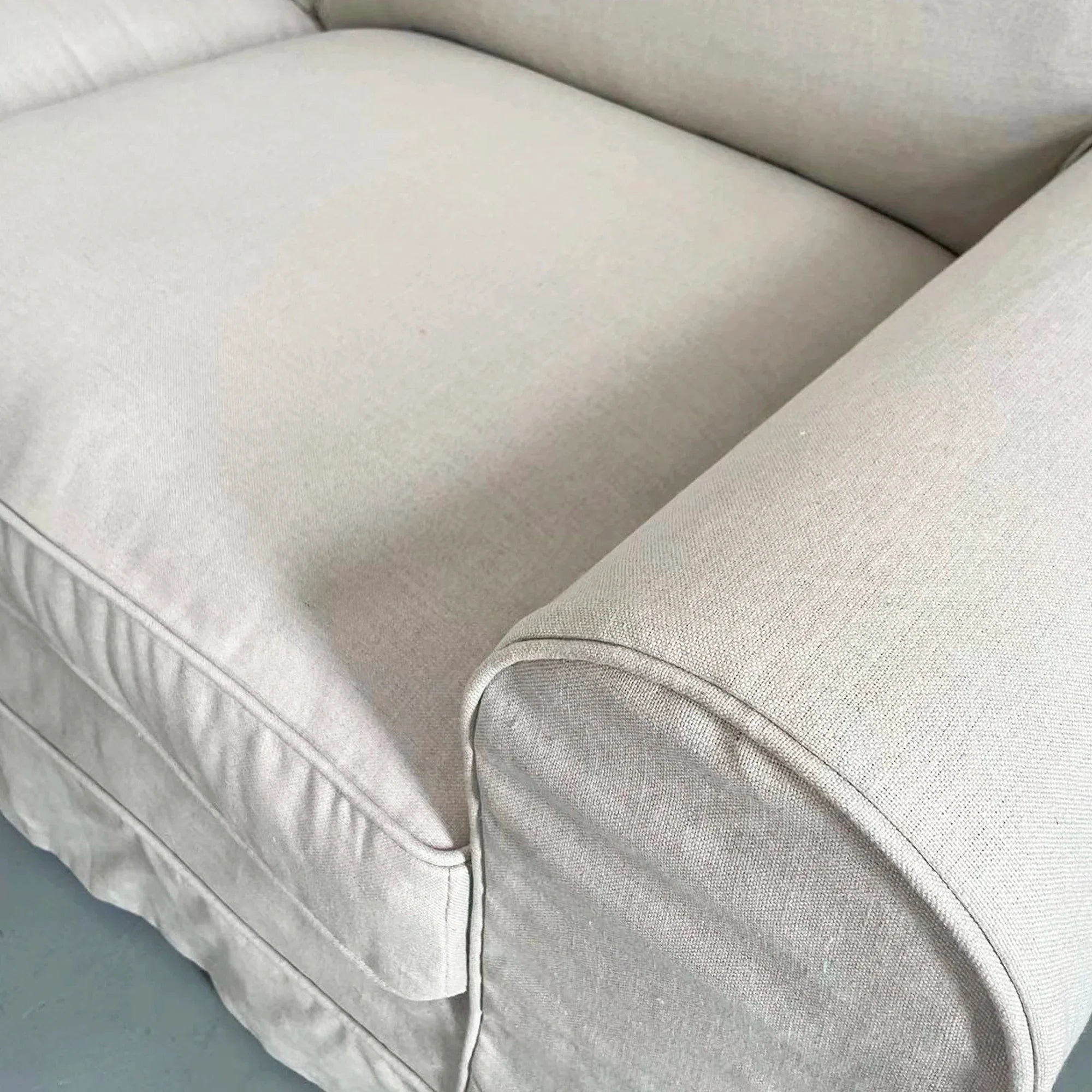French Classic Linen Fabric Sofa with Removable Slipcover for Living Room