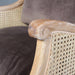 Elegant French Rattan Back Solid Oak Wood Living Room Armchair Sofa