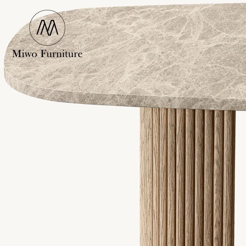Modern Marble Top Solid Wood Narrow Entryway Console Table