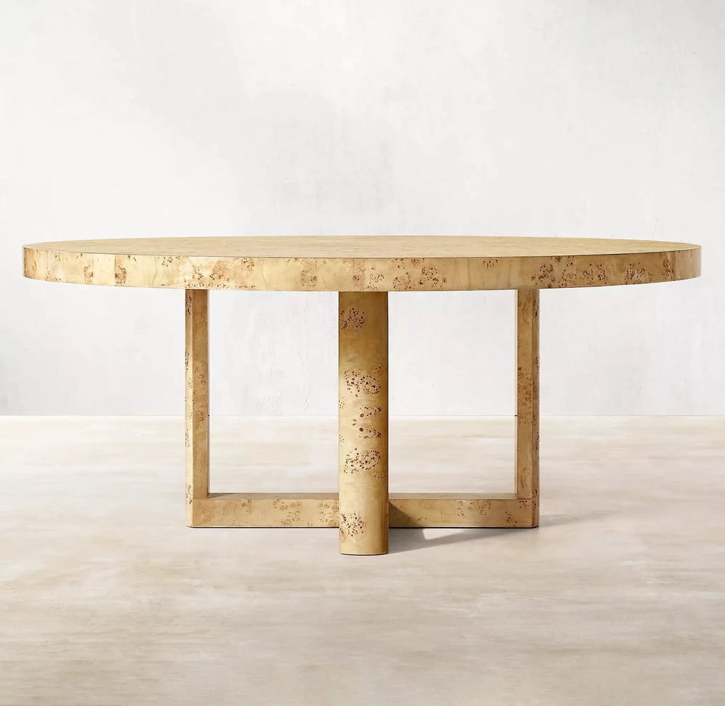 Elegant Burr Wood Dining Table: Modern Commercial & Home Restaurant Furniture