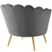 Elegant Italian Velvet Scallop Accent Armchair for Comfy Living Room Leisure