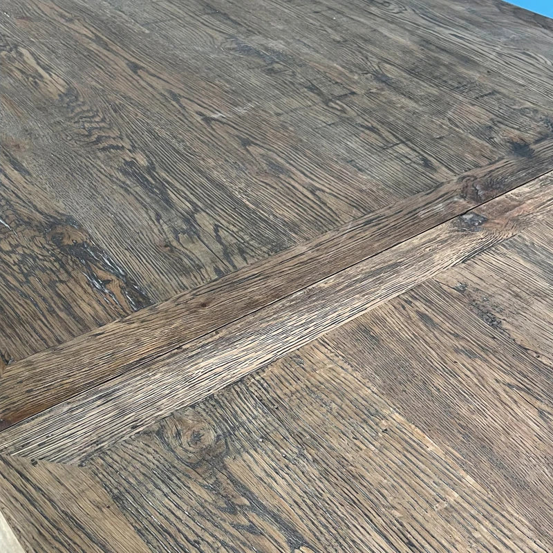 French Country Reclaimed Elm Extendable Dining Table Rustic Farmhouse Style