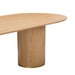 Elegant Oval Oak Wood Dining Table with Cylinder Legs, Modern 8-Seater