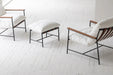 Minimalist Nordic Steel Upholstered Accent Chair Ottoman for Modern Living Spaces