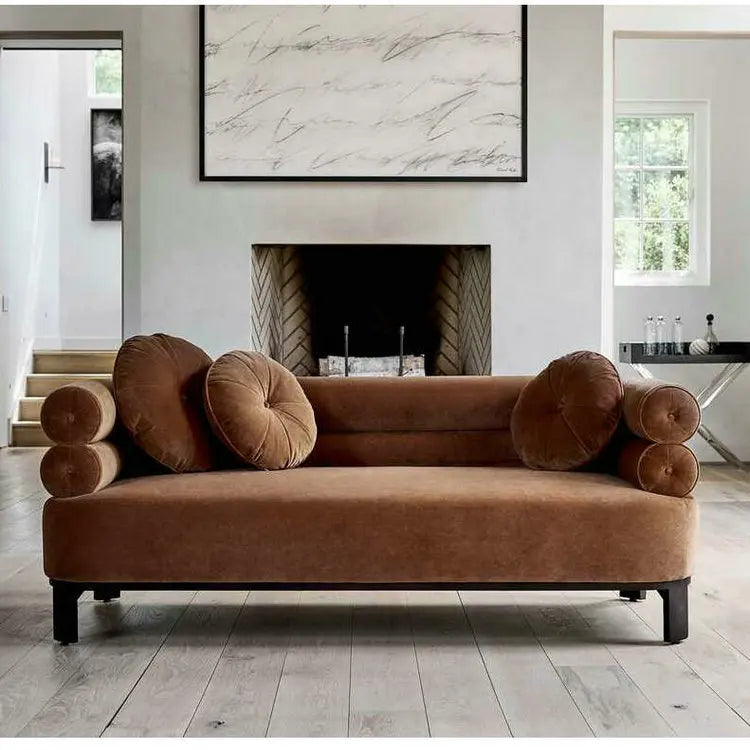 Elegant Mid-Century Modern Linen Fabric Sectional Sofa Set for Spacious Living Rooms