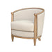 Retro Solid Oak Leisure Chair with Round Back, Unique Shell Design