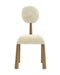 Nordic Style Solid Oak Dining Chair with Linen Upholstery and Round Back