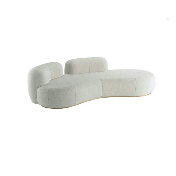 Modern Velvet Curved Sofa Living Room Furniture, Luxury Three-Seat Designer Couch
