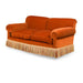 Mid-Century American Rust Velvet Fringed Sofa for Elegant Living Spaces