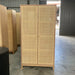 Modern Rattan Wine Bar Cabinet, Two-Door Tall Storage, Solid Oak Wood