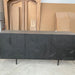 Modern Luxury Oak Wood Sideboard Buffet with Black Metal Textured Storage Cabinet