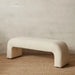 Luxurious Boucle Accent Bench: Arch Design, Wood Frame for Bedroom & Entryway