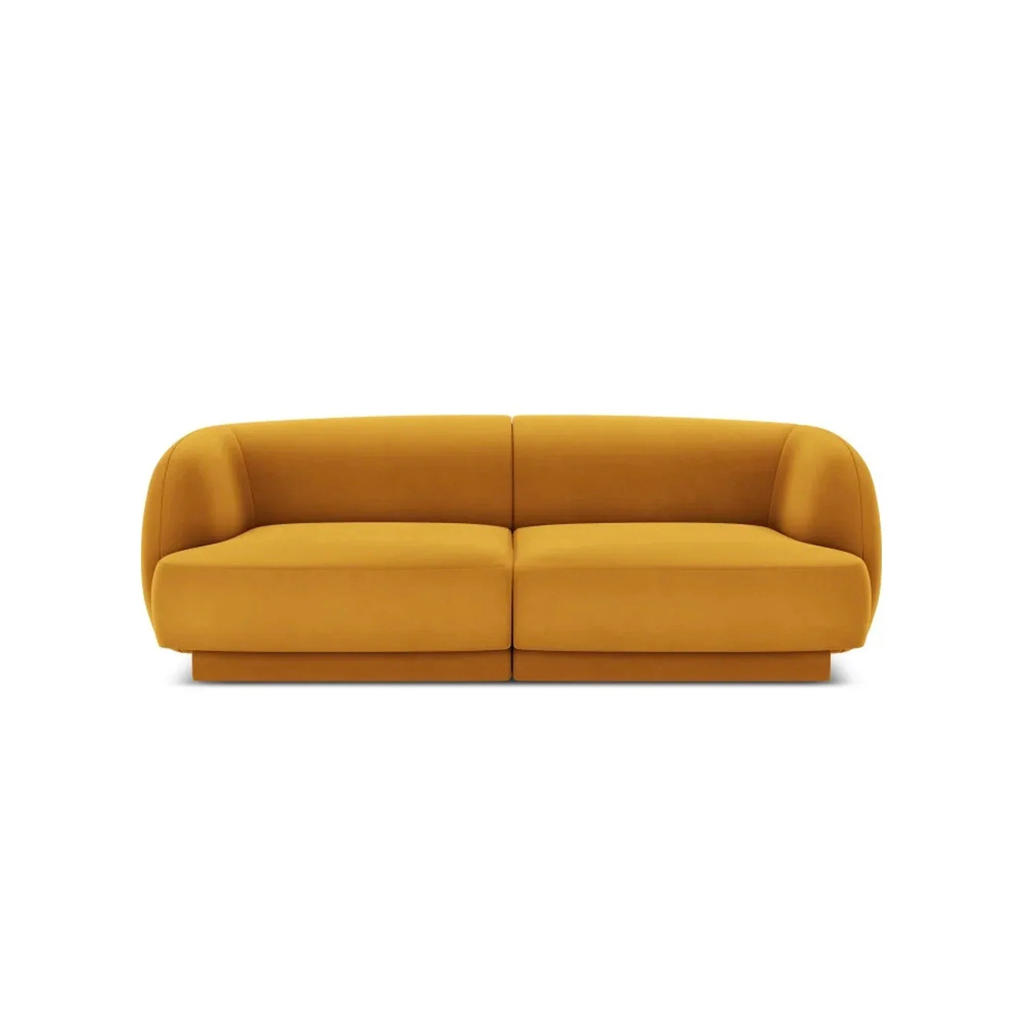 Modern 3-Seater White Fabric Sofa Couch, Plush Living Room Furniture
