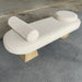 Premium Boucle Upholstered End-of-Bed Ottoman Bench with Solid Oak Frame