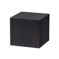 Modern Black Oak Fluted Barrel Square Side Table for Living Room