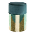 Luxurious Velvet Round Ottoman Footstool with Elegant Tassels for Living Room Decor
