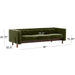 Elegant Mid-Century Modern Green Velvet Sofa - Tufted 81.5 Inch Wood Frame