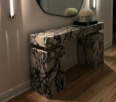 Luxurious Tostone Calacatta Viola Marble Rectangle Console Table for Elegant Spaces