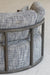 Cozy Nordic Round Accent Chair - Modern Fabric Oak Single Sofa